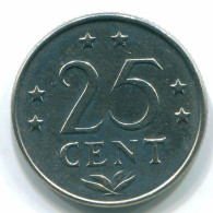 25 CENTS 1975 NIEDERLÄNDISCHE ANTILLEN Nickel Koloniale Münze #S11610.D.A - Antille Olandesi