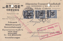 DR Orts-Karte Mef Minr.3x 335A Coburg 3.12.23 - Covers & Documents