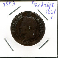 10 CENTIMES 1861 K FRANKREICH FRANCE Napoleon III Französisch Münze #AN064.D.A - 10 Centimes