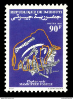 Djibouti 1990  "Fossils", MNH,prehistoric Animal,  Fossils. Mammoth - Préhistoriques