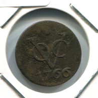 1766 UTRECHT VOC DUIT NEERLANDÉS NETHERLANDS Colonial Moneda #VOC1587.10.E.A - Indie Olandesi