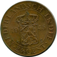 2 1/2 CENT 1945 NETHERLANDS EAST INDIES Coin #AZ115.U.A - Dutch East Indies