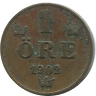 1 ORE 1902 SWEDEN Coin #AD411.2.U.A - Sweden