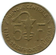 5 FRANCS 1987 WESTERN AFRICAN STATES Moneda #AP955.E.A - Altri – Africa