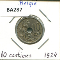 10 CENTIMES 1924 FRENCH Text BÉLGICA BELGIUM Moneda #BA287.E.A - 10 Cents