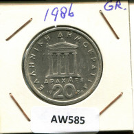20 DRACHMES 1986 GRECIA GREECE Moneda #AW585.E.A - Grèce