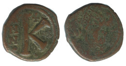 FLAVIUS MAURITIUS TIBERIUS 1/2 FOLLIS BYZANTINISCHE Münze  6.2g/21mm #AF785.12.D.A - Bizantine