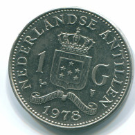 1 GULDEN 1978 ANTILLES NÉERLANDAISES Nickel Colonial Pièce #S12028.F.A - Antilles Néerlandaises