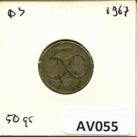 50 GROSCHEN 1967 AUTRICHE AUSTRIA Pièce #AV055.F.A - Autriche