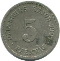 5 PFENNIG 1901 J ALEMANIA Moneda GERMANY #AE676.E.A - 5 Pfennig