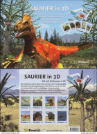 Austria 2011, Dinosaur, Prehistoric Animals, 3D Stamp, Book About Dinosaurs, Pterosaur And Plesiosaur - Préhistoriques