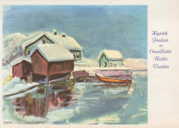 Bonne Année Noël Vintage Carte Postale CPSM #PAV790.A - Nouvel An