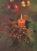 Neujahr Weihnachten KERZE Vintage Ansichtskarte Postkarte CPSM #PAV516.A - Nouvel An