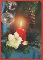 Happy New Year Christmas CANDLE Vintage Postcard CPSM #PAV542.A - Nouvel An