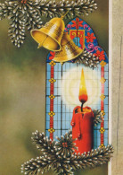Buon Anno Natale BELL CANDELA Vintage Cartolina CPSM #PAV404.A - Nouvel An