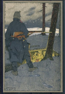 10829 Armée Suisse - A La Frontière Wachtposten 1914 - Sentinelle Et Soldats Dans La Tranchée - Illustrateur Moos Litho - Guerre 1914-18
