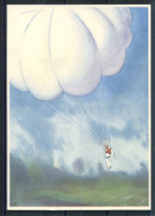 10860 Fondation Suisse Pro Aero - Parachutiste En Vol - Illustrateur - Parachutisme