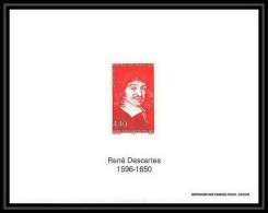 France - Bloc BF N°2995 Descartes Mathématicien Philosophe écrivain Writer Non Dentelé ** MNH Imperf Deluxe Proof - Fisica