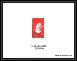 France - Bloc BF N°2995 Descartes Mathématicien Philosophe écrivain Writer Non Dentelé ** MNH Imperf Deluxe Proof - Writers