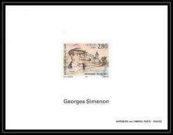 France - Bloc BF N°2911 Georges Simenon Ecrivain Writer Non Dentelé ** MNH Imperf Deluxe Proof - Schriftsteller
