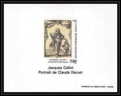 France - Bloc BF N°2761 Portrait De Deruet Par Callot Tableau (Painting) Non Dentelé ** MNH Imperf Deluxe Proof - Engravings