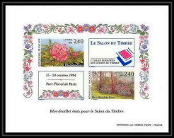 France - Bloc BF 15 2848/2849 Rhododendrons Salon Du Timbre 1993 Non Dentelé ** MNH Imperforate Deluxe Proof Cote 600 - 1991-2000