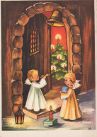 ENGEL WEIHNACHTSFERIEN Feiern & Feste Vintage Ansichtskarte Postkarte CPSM #PAH130.A - Angels