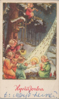 ANGELO Buon Anno Natale Vintage Cartolina CPSMPF #PAG705.A - Engelen