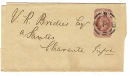 1898 - Envelop E P Half Penny  From London To Saintes ( Charente Maritime  ) Very Nice Cancellation - 1877-1920: Semi Modern Period