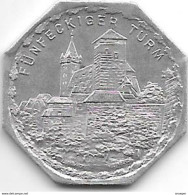 *notgeldnurnberg 20 Pfennig ND Zn 10406.12 Funfeckiger Turm - Autres & Non Classés