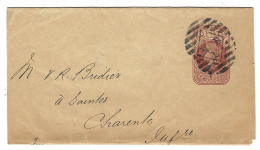 1898- Envelop E P Half Penny  From London To Saintes ( France ) Very Nice Cancellation - Storia Postale