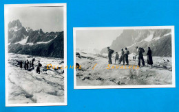 Chamonix 1937 * Sur La Mer De Glace * 2 Photos Originales - Lieux
