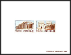 France - Service N°98 / 99 Unesco Philae Egypte Egypt Acropole Grece Greece épreuve De Luxe Collective (deluxe Proof)  - Luxusentwürfe