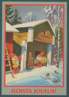 SANTA CLAUS Happy New Year Christmas GNOME Vintage Postcard CPSM #PBB497.A - Santa Claus