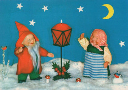 SANTA CLAUS Happy New Year Christmas GNOME Vintage Postcard CPSM #PBA981.A - Santa Claus