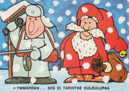 SANTA CLAUS Happy New Year Christmas GNOME Vintage Postcard CPSM #PBA956.A - Santa Claus