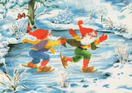 BABBO NATALE Buon Anno Natale GNOME Vintage Cartolina CPSM #PBA933.A - Santa Claus