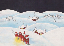 BABBO NATALE Buon Anno Natale GNOME Vintage Cartolina CPSM #PBA958.A - Santa Claus