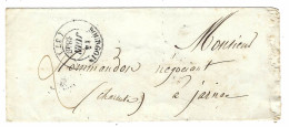 1849 - Lettre De BOURGOIN( Isère ) Cad T14 Taxe 2d.  Pour Jarnac ( Charente ) - 1849-1876: Période Classique