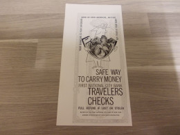 Reclame Advertentie Uit Oud Tijdschrift 1955 - Travelers Checks - First National City Bank - Safe Way To Carry Money - Reclame