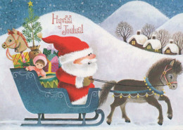 SANTA CLAUS Happy New Year Christmas GNOME Vintage Postcard CPSM #PBM019.A - Santa Claus