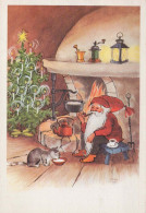 BABBO NATALE Buon Anno Natale GNOME Vintage Cartolina CPSM #PBL930.A - Santa Claus