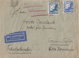 DR Brief Luftpost Mif Minr.531,532 Berlin19.5.36 Gel. In Tschechoslowakei Devisenkontrolle - Lettres & Documents