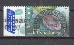 Nederland 2024 Nvph ?? Mi Nr ??, Onderwaternatuur Internationaal, Europa, Voorn + Watergentiaan, Gestempeld - Used Stamps