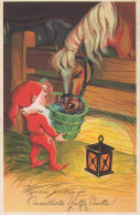 PÈRE NOËL Bonne Année Noël GNOME Vintage Carte Postale CPSMPF #PKD878.A - Kerstman