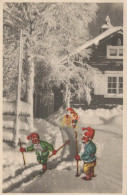 Happy New Year Christmas CHILDREN Vintage Postcard CPSMPF #PKD910.A - Nouvel An