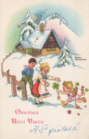 Buon Anno Natale BAMBINO Vintage Cartolina CPSMPF #PKD787.A - Nouvel An