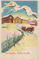 Bonne Année Noël Vintage Carte Postale CPSMPF #PKD713.A - Nouvel An