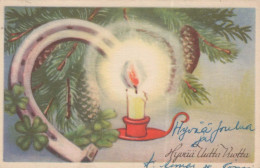 Bonne Année Noël FER À CHEVAL Vintage Carte Postale CPSMPF #PKD708.A - Nouvel An