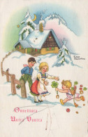 Buon Anno Natale BAMBINO Vintage Cartolina CPSMPF #PKD677.A - Nouvel An